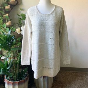 Lilla P Oatmeal 65%Cotton 10%Acrylic 10%Polyester Crew Neck Sweater size L